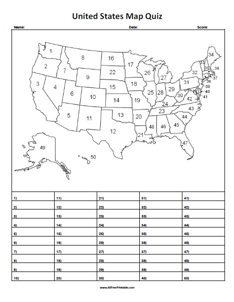 printable image of united states map