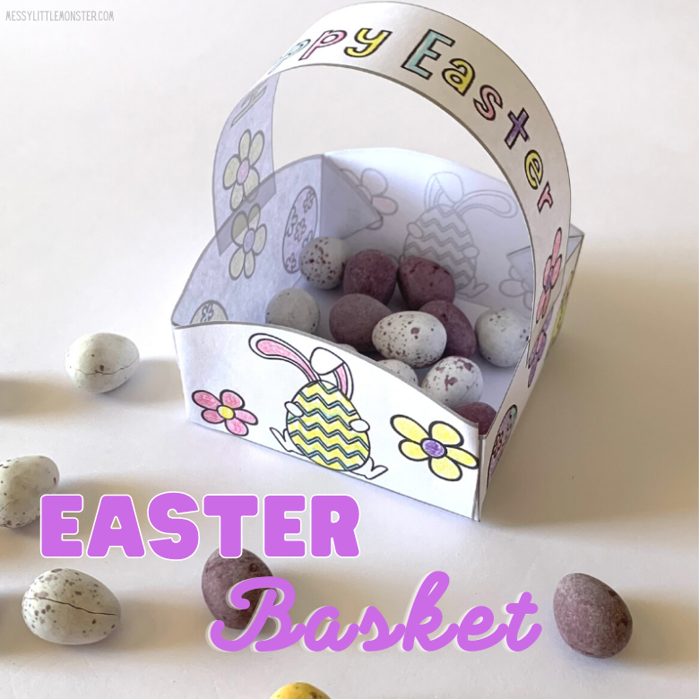 Printable Easter Basket Template - Messy Little Monster