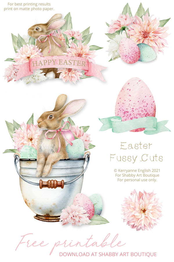 Sweet Printable Easter Fussy-Cut [freebie] - Shabby Art Boutique