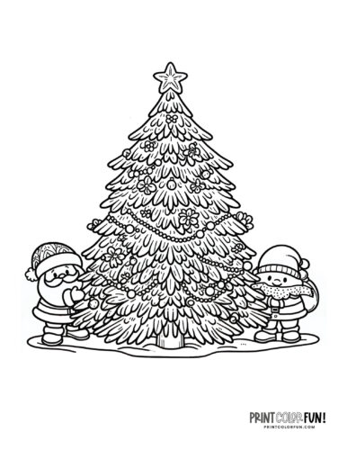 160+ Christmas tree coloring pages &  clipart: The ultimate free ...