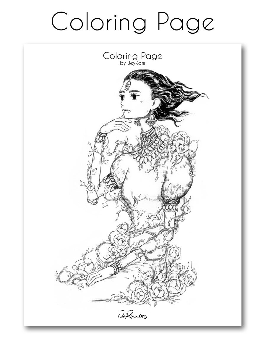 Printable Coloring Page (PDF) - JeyRam Drawing Tutorials