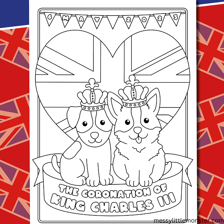 Free printable King Charles III Coronation Colouring Pages - Messy ...