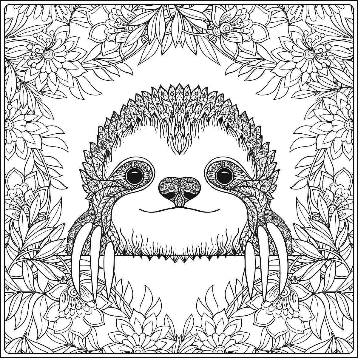 printable images of sloths