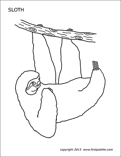 printable images of sloths