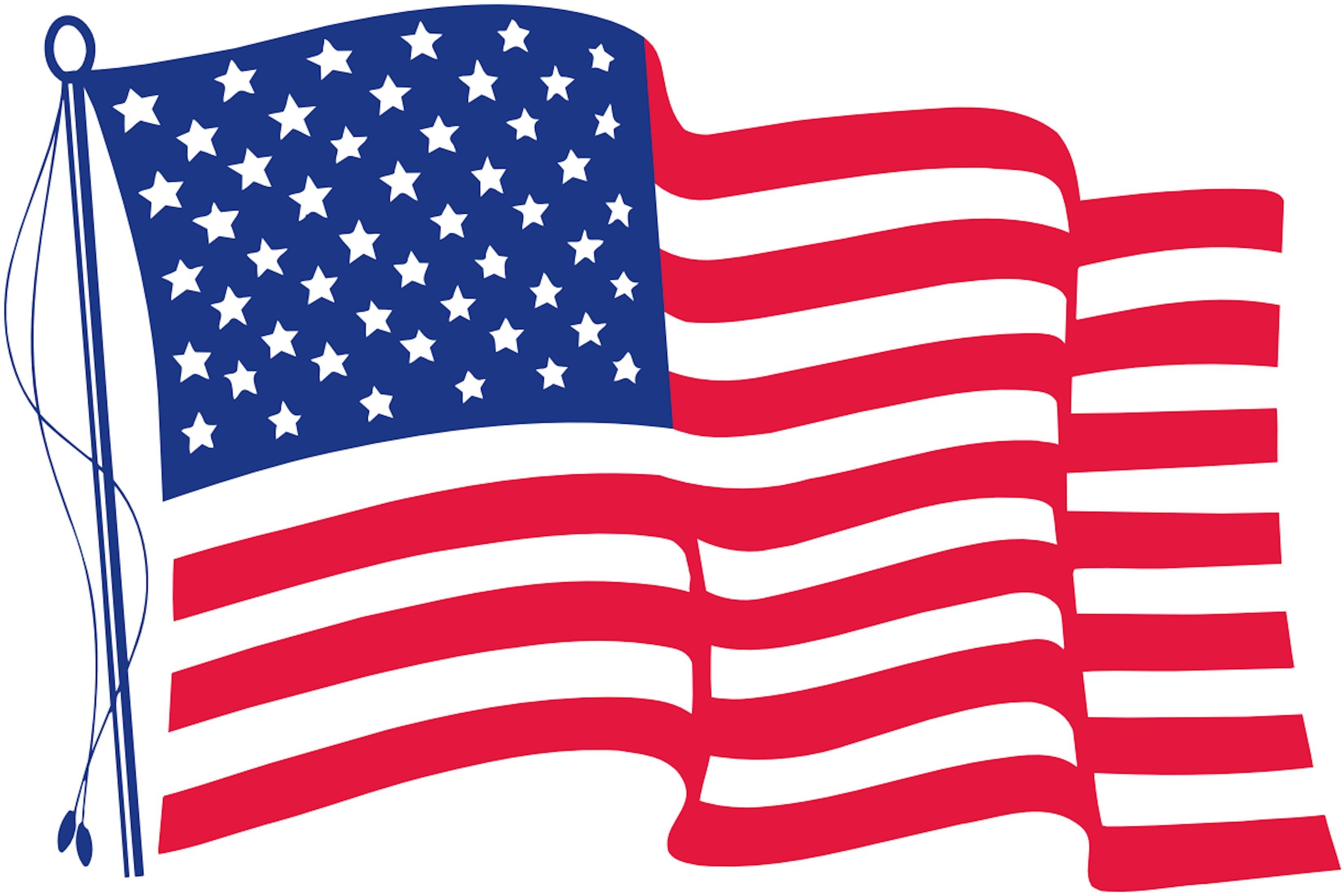 FREE Printable US Flags &  American Flag color book pages