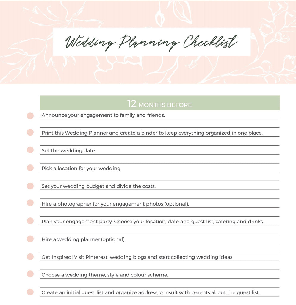 The Ultimate Wedding Planning Checklist With a Printable Template