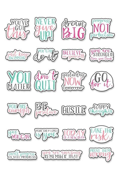 printable inspirational stickers