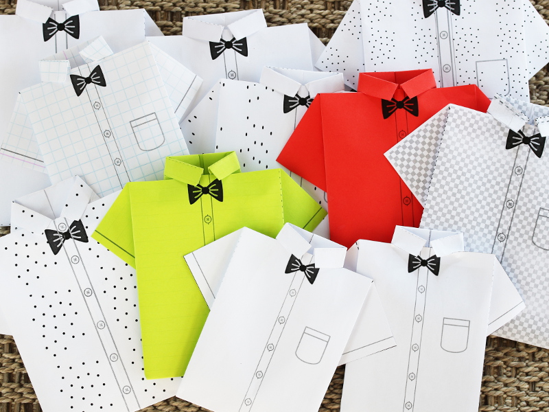 printable instructions for origami shirt