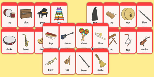 Musical Instrument Flashcards (with Action) (teacher made)