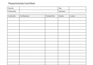 Inventory Count Sheet | Physical Inventory Count Sheet » Template ...