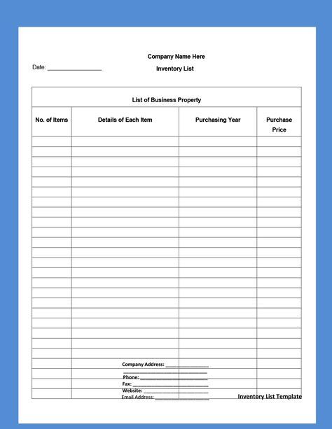 45 Printable Inventory List Templates [Home, Office, Moving...]