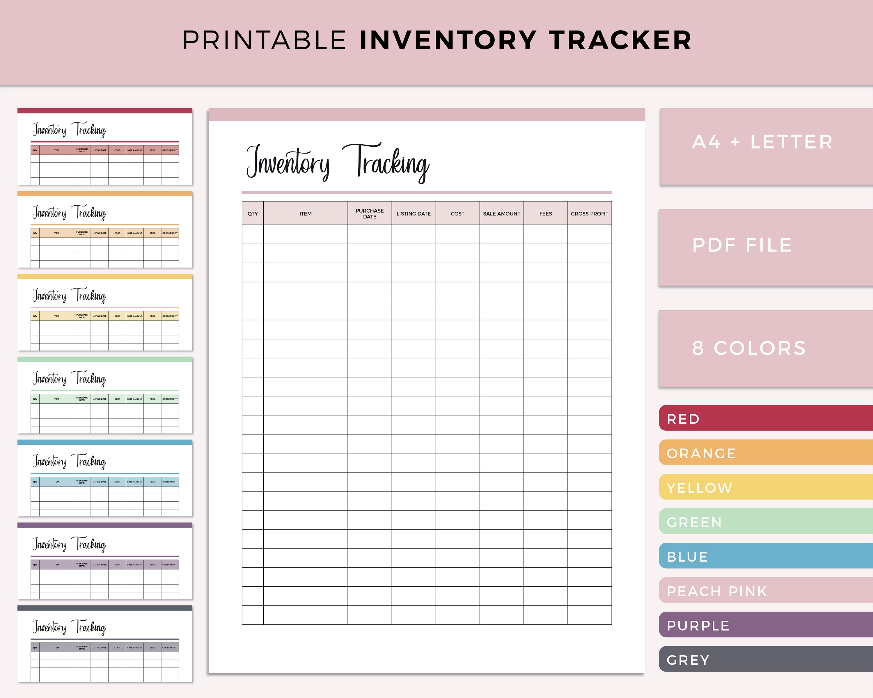 Printable Inventory Tracking Sheet, Inventory Tracker, Business ...
