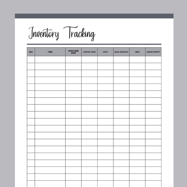 Printable Inventory Tracker - Plan Print Land