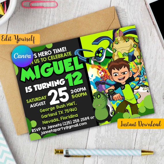 Ben 10 Invitations, Ben 10 Invitation, Ben 10 Invite, Ben 10 ...