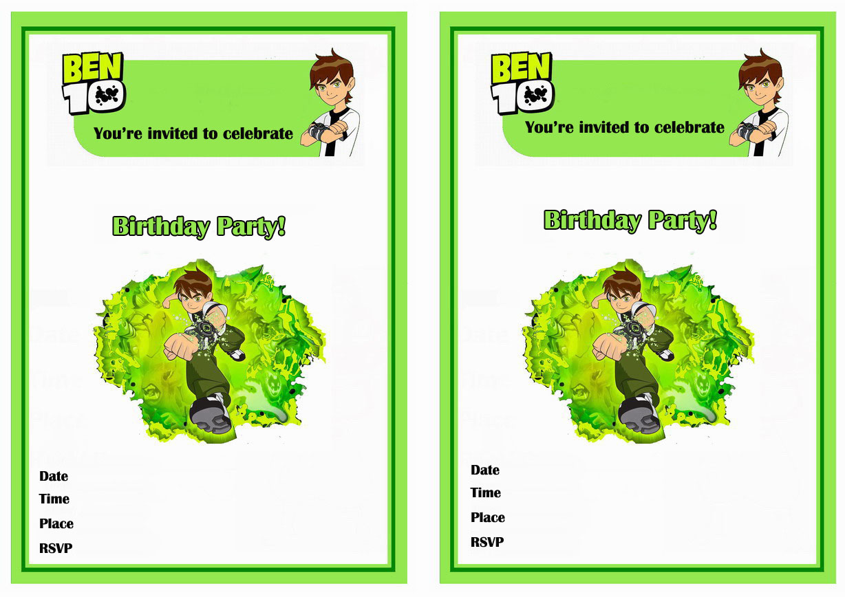 Ben 10 Birthday Invitations - Birthday Printable
