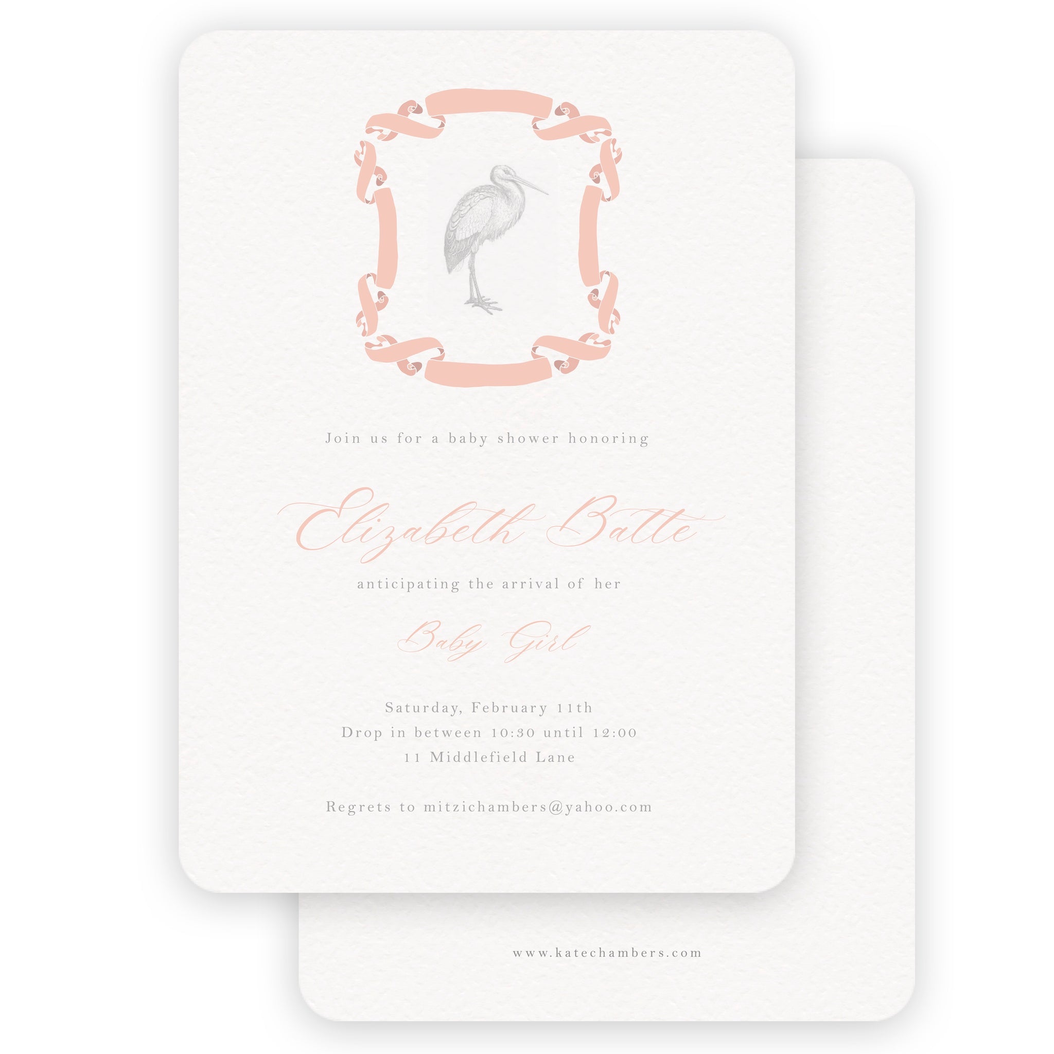 Crane Girls Baby Shower Invitation - Dothan