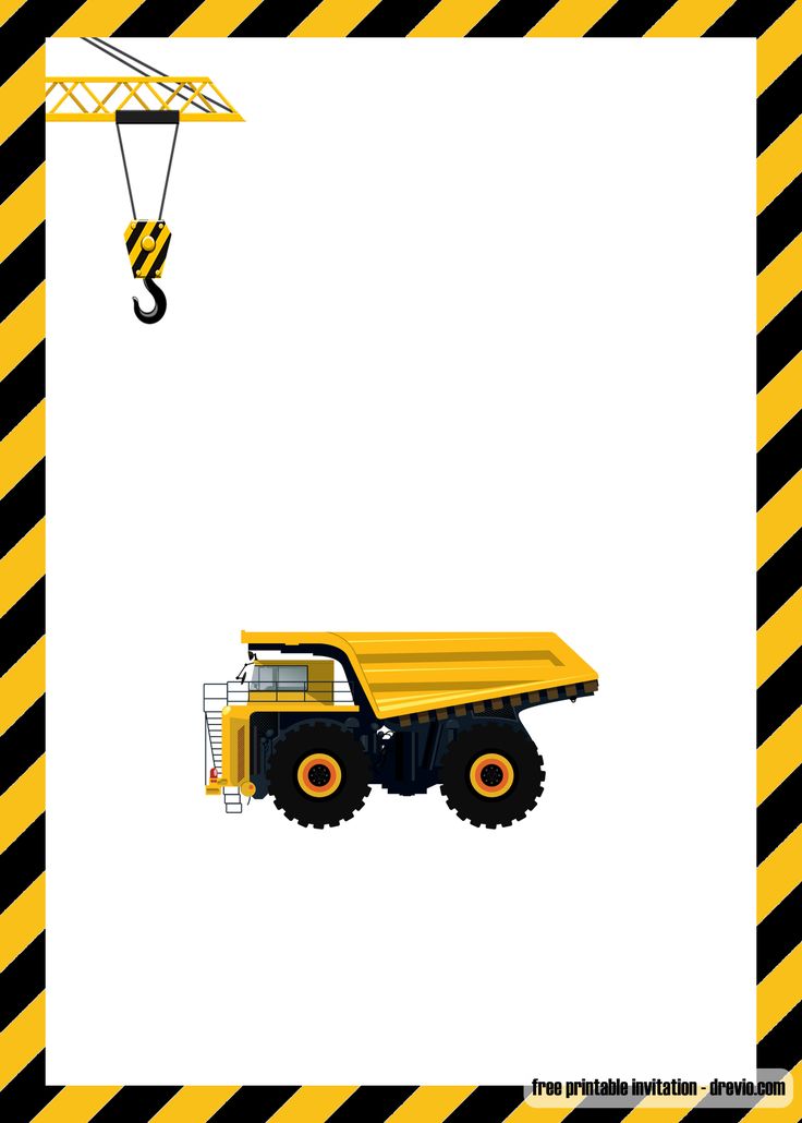 FREE Printable Construction Party Invitation Templates