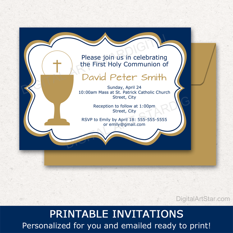 boy-first-holy-communion-invitations-navy-blue-white-and-gold-worksheets-library for Free Printable Invitations For First Communion Boy First Holy Communion Invitations - Navy Blue, White, and Gold ... - Worksheets Library for Free Printable Invitations For First Communion