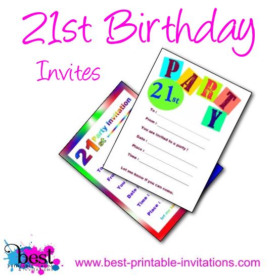 printable invitations for 21st birthday