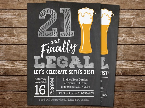 printable invitations for 21st birthday