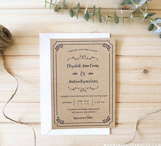 FREE Printable Wedding Invitation Template