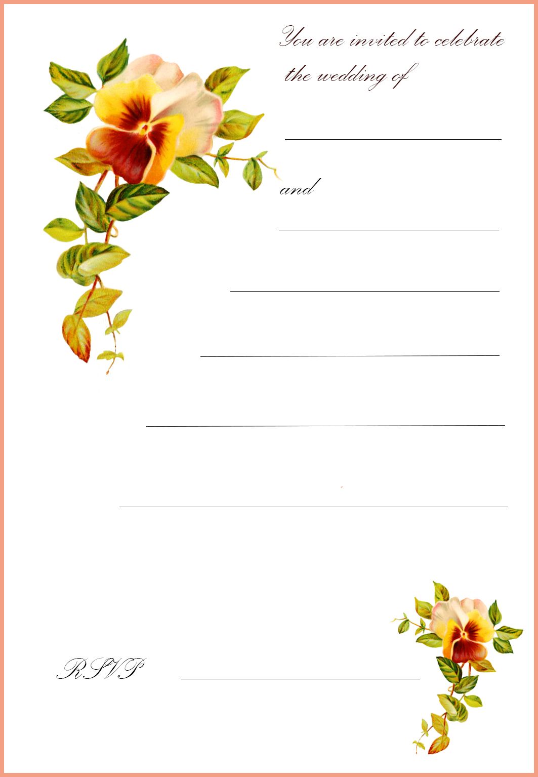 Free Printable Wedding Invitations