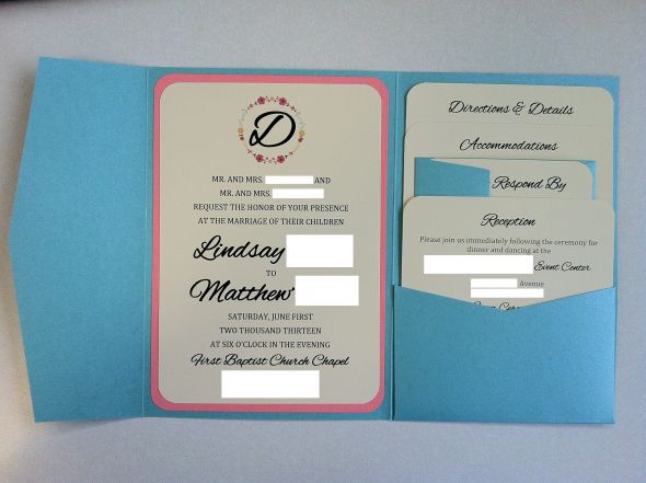 DIY WeddingChicks - Modified Pocket Invitations