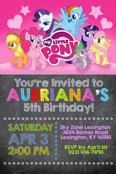 printable invitations my little pony