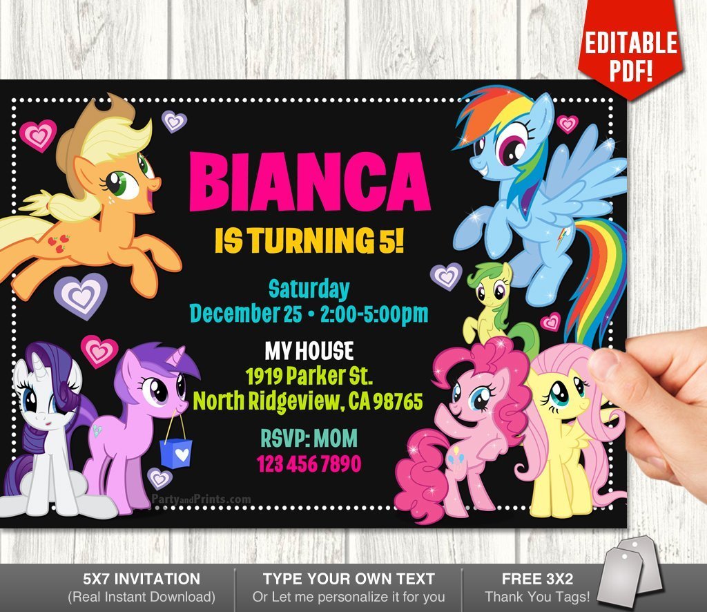 printable invitations my little pony