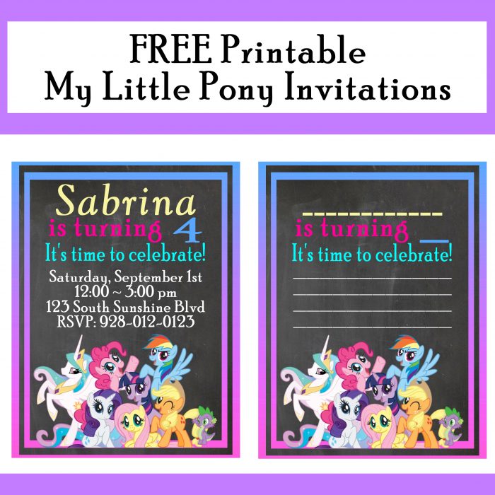 printable invitations my little pony