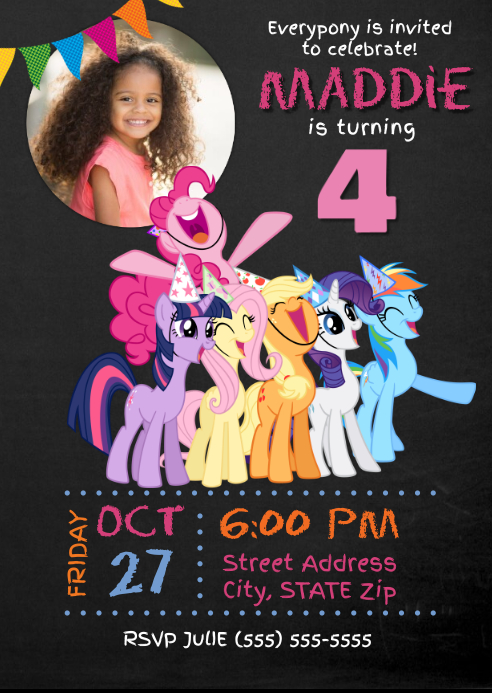 printable invitations my little pony