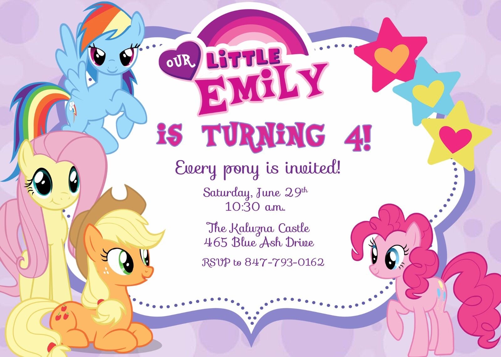 printable invitations my little pony