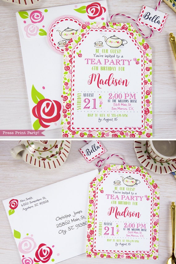 Mothers Day Tea Party Invitation Printable, Tea Party Birthday ...