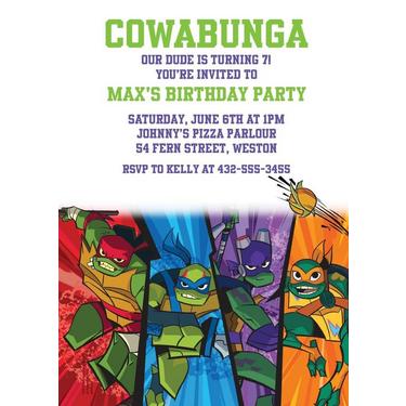 Custom Teenage Mutant Ninja Turtles Invitations | Party City