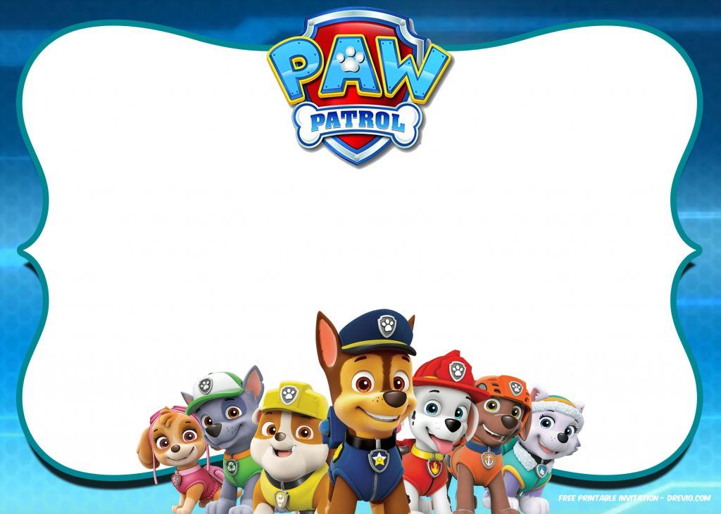 printable invitations paw patrol