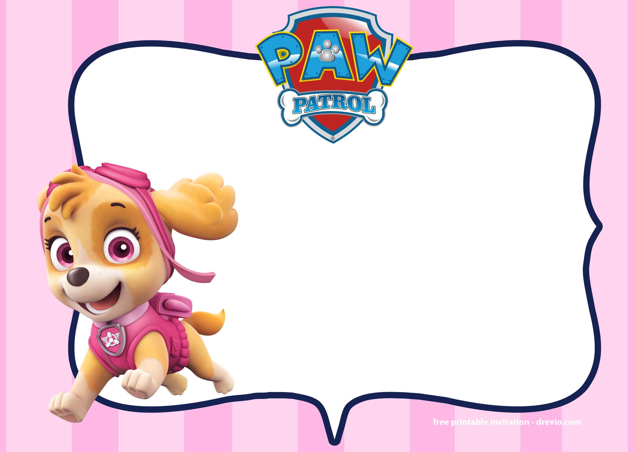 printable invitations paw patrol