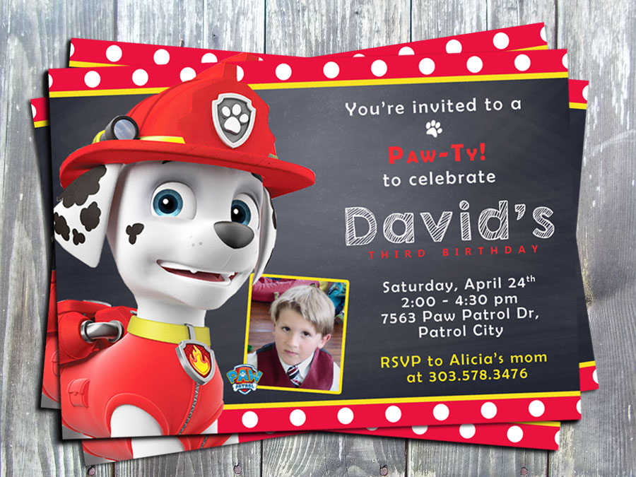 printable invitations paw patrol
