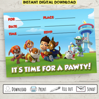 printable invitations paw patrol