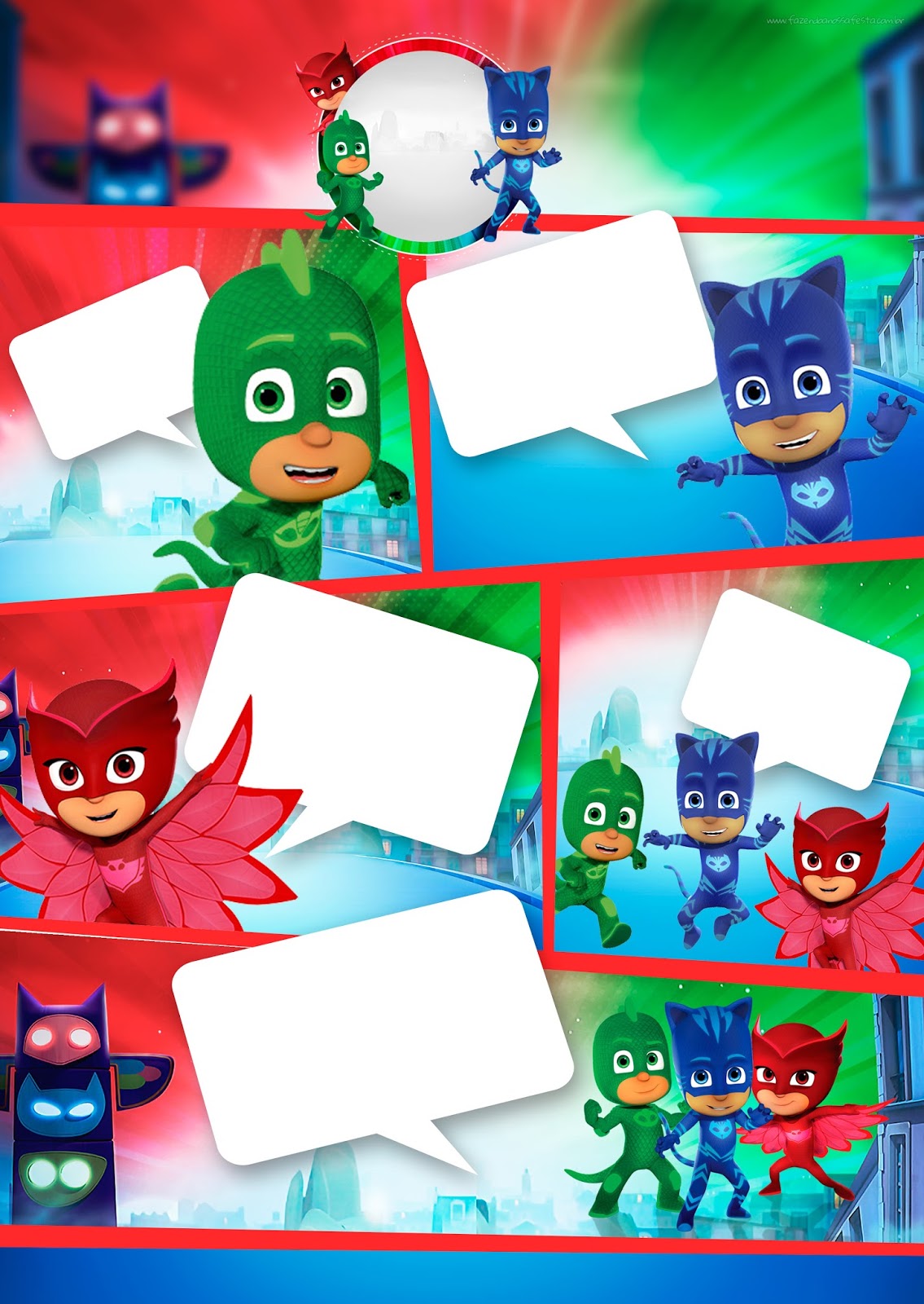 PJ Masks: Free Printable Invitations. - Oh My Fiesta! in english