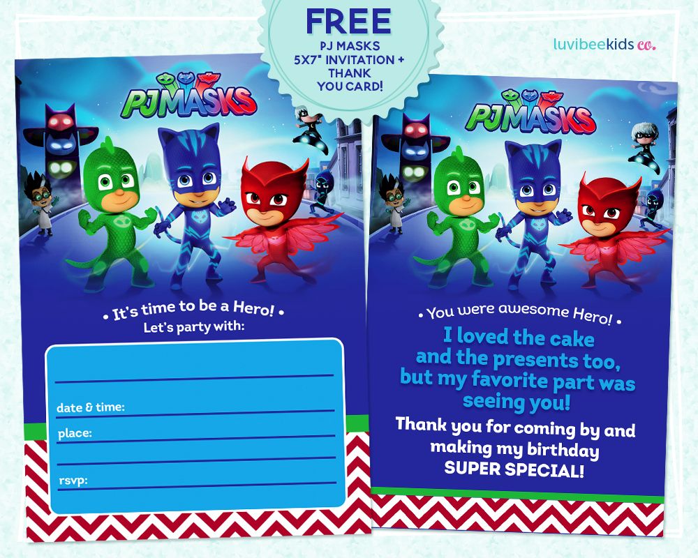 pj-masks-invitation-printable-free-worksheets-library for Free Printable Pj Masks Invitations PJ Masks Invitation Printable - FREE! - Worksheets Library for Free Printable Pj Masks Invitations
