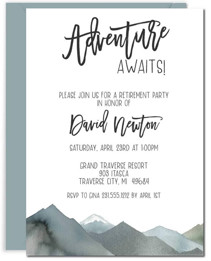 Adventure Awaits Retirement Invitations - Announce It!