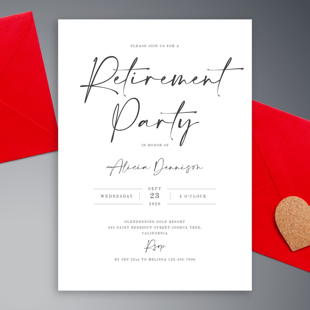Retirement Party Invitations - Printed or Digital