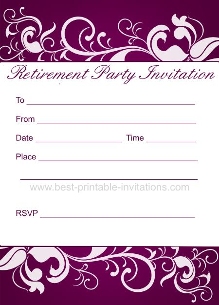 printable invitations retirement