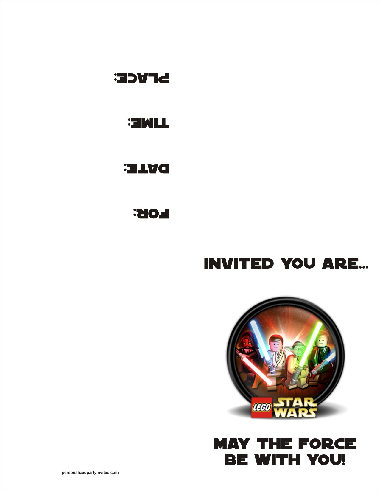 Lego Star Wars FREE Printable Birthday Party Invitation ...