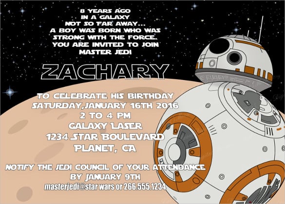 25+ Star Wars Birthday Invitation Template - Word, PSD, Publisher