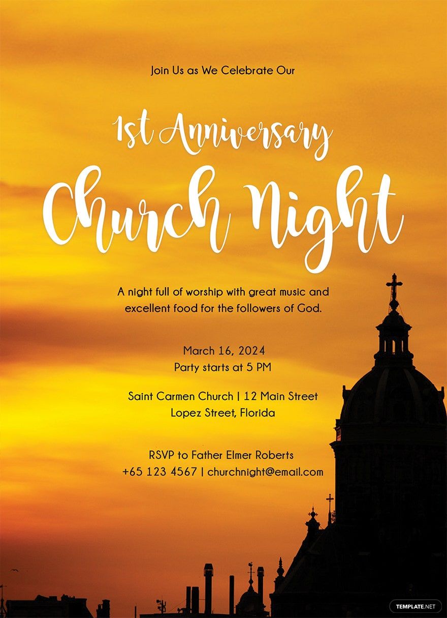 Church Invitation Template in PSD, Word, Illustrator, Publisher ...