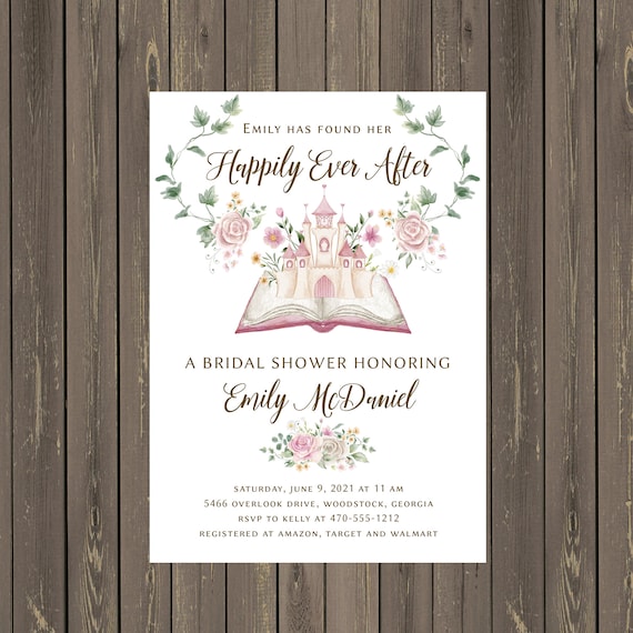 Happily Ever After Bridal Shower Invitation, Princess Castle ...