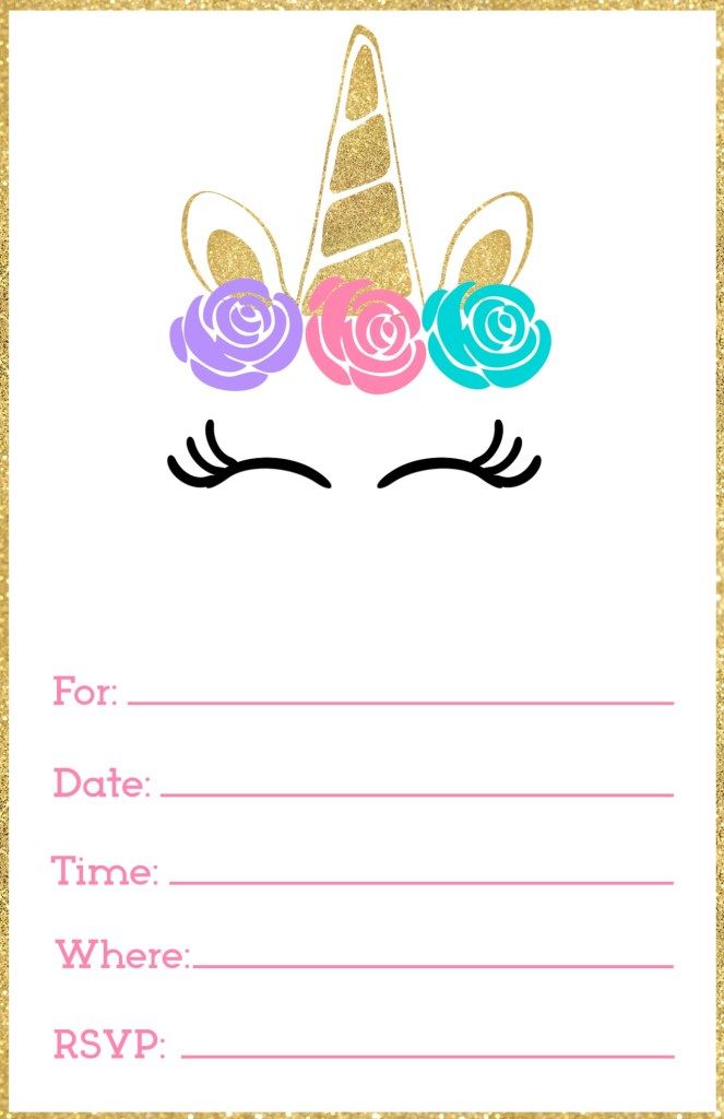 Free Printable Unicorn Invitations Template - Paper Trail Design