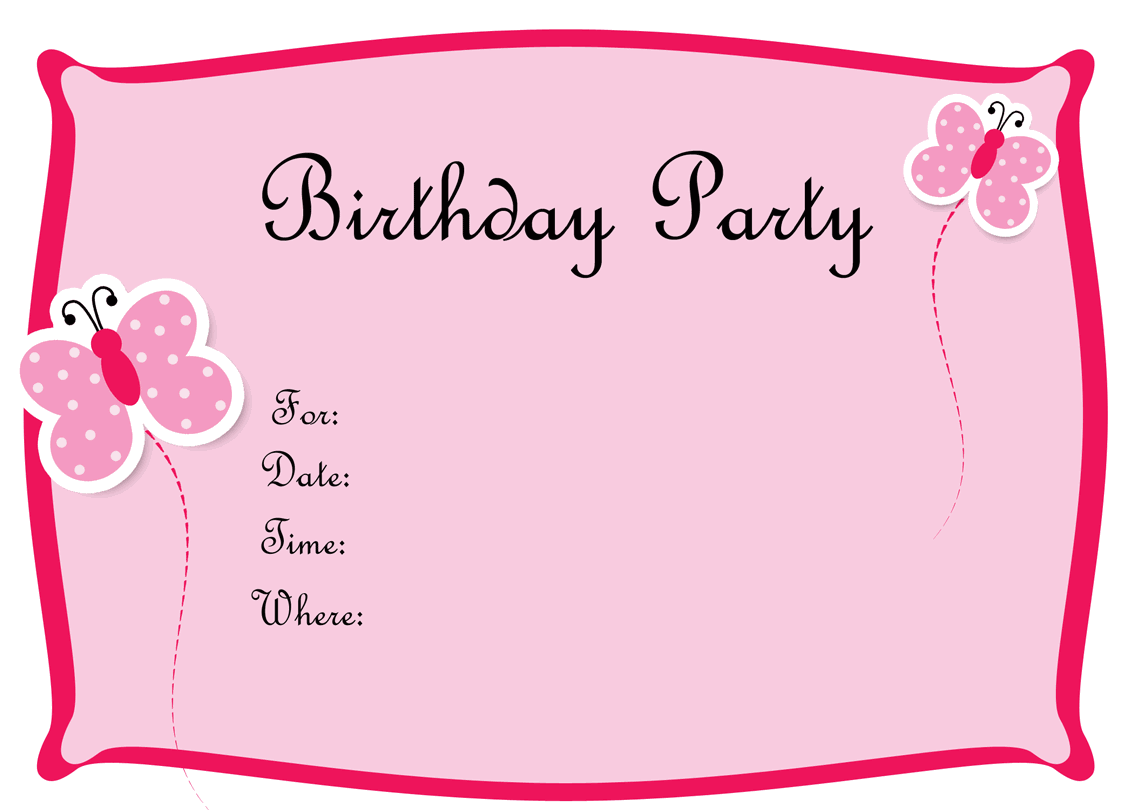 Free Birthday Invitations To Print - Drevio : Free And Printable ...