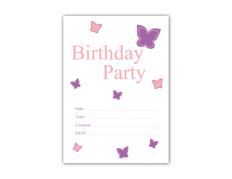 Printable Butterfly Birthday Party Invitation - Girls Birthday ...